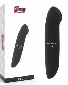 GLOSSY - VIBRATORE PHIL NERO
