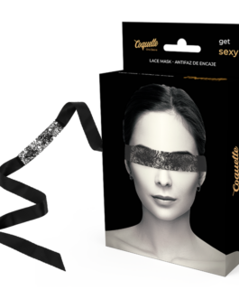 COQUETTE CHIC DESIRE – MASCHERA IN PIZZO NERO CON NASTRO