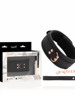 COQUETTE CHIC DESIRE – COLLANA IN PELLE FANTASIA VEGANA CON CINTURINO E FODERA IN NEOPRENE