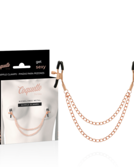 COQUETTE CHIC DESIRE – CLIPS PER CAPEZZOLI IN METALLO FANTASIA CON CATENA