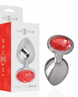 INTENSE – PLUG ANALE IN METALLO CON CRISTALLO ROSSO MISURA M
