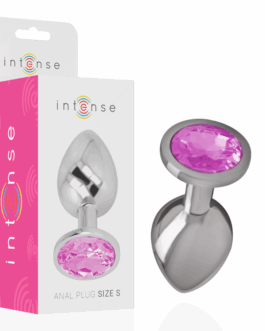INTENSE - PLUG ANALE IN METALLO ALLUMINIO CON CRISTALLO ROSA TAGLIA S