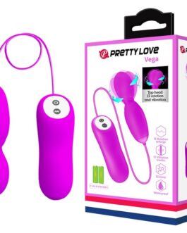 PRETTY LOVE – MASSAGGIATORE VEGA A ROTAZIONE E VIBRAZIONE 12 FUNZIONI FUCSIA