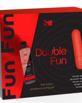 INTT RELEASES – KIT DOPPIO DIVERTIMENTO CON BULLET VIBRANTE E GEL DA MASSAGGIO ALLA FRAGOLA