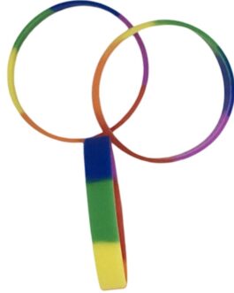 PRIDE – BRACCIALE IN SILICONE CON BANDIERA LGBT
