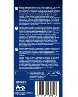 CONTROL – ADAPTA NATURE XL CONDOMS 12 UNITS