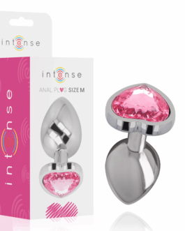 INTENSE – PLUG ANALE IN METALLO ALLUMINIO CUORE ROSA TAGLIA M