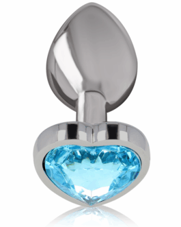 INTENSE – PLUG ANALE IN METALLO ALLUMINIO CUORE BLU TAGLIA L