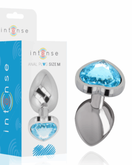 INTENSE – PLUG ANALE IN METALLO ALLUMINIO CUORE BLU TAGLIA M