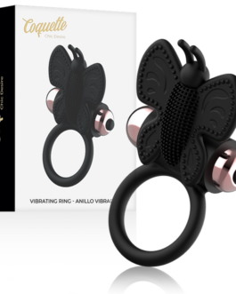 COQUETTE CHIC DESIRE – ANELLO CAZZO FARFALLA CON VIBRATORE NERO/ORO