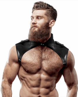 FETISH SUBMISSIVE ATTITUDE – IMBRACATURA PER IL COLLO IN ECOPELLE REGOLABILE DA UOMO BRIGADE