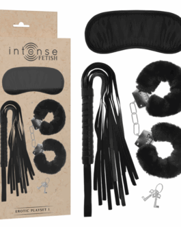 INTENSE – FETISH PLAYSET EROTICO 1 CON MANETTE, MASCHERA CIECA E FLOGGER