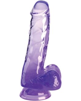 KING COCK – CLEAR PENE REALISTICO CON SFERE 13.5 CM VIOLA