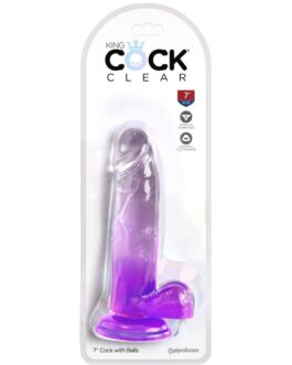 KING COCK – CLEAR PENE REALISTICO CON SFERE 15.2 CM VIOLA