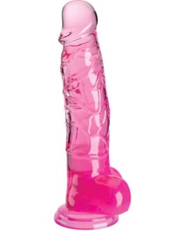 KING COCK – CLEAR PENE REALISTICO CON SFERE 16.5 CM ROSA