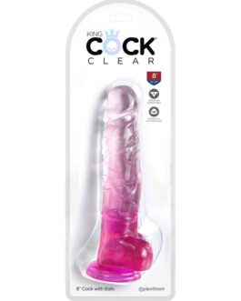 KING COCK – CLEAR PENE REALISTICO CON SFERE 16.5 CM ROSA