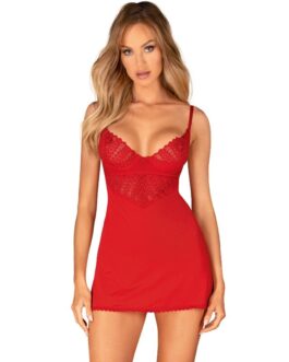 OBSESSIVE – INGRIDIA CHEMISE  TANGA ROSSO XS/S