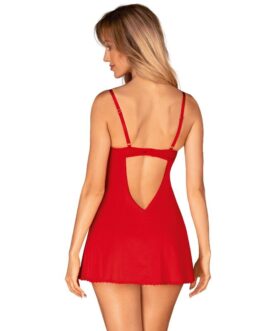 OBSESSIVE – INGRIDIA CHEMISE  TANGA ROSSO XS/S