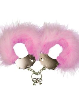ADRIEN LASTIC – MANETTE IN METALLO CON PIUME ROSA