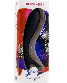 ALIVE – MASSAGGIATORE ANALE CUORE NERO 15 CM