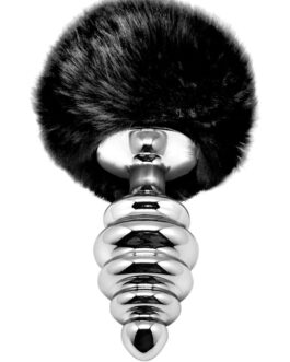 ALIVE – PLUG PIACERE ANALE SPIRALE METALLO FLUFFY NERO TAGLIA M