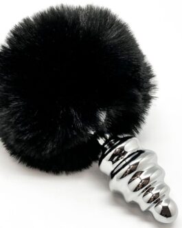 ALIVE – PLUG PIACERE ANALE SPIRALE METALLO FLUFFY NERO TAGLIA S