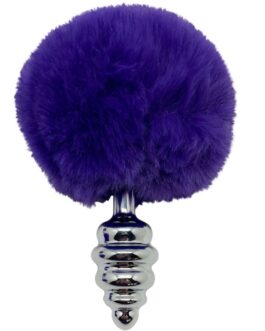 ALIVE – PLUG PIACERE ANALE SPIRALE METALLO FLUFFY VIOLA SCURO TAGLIA S