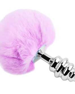 ALIVE – PLUG PIACERE ANALE SPIRALE METALLO FLUFFY VIOLA TAGLIA M