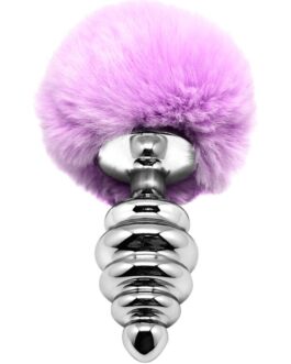 ALIVE – PLUG PIACERE ANALE SPIRALE METALLO FLUFFY VIOLA TAGLIA M