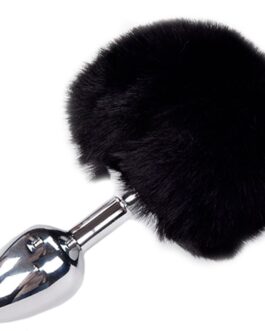 ALIVE – PLUG PIACERE ANALE METALLO LISCIO FLUFFY NERO TAGLIA L