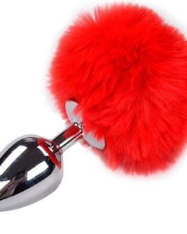 ALIVE – PLUG PIACERE ANALE METALLO LISCIO ROSSO FLUFFY TAGLIA L