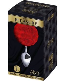 ALIVE – PLUG PIACERE ANALE METALLO LISCIO ROSSO FLUFFY TAGLIA L