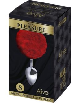 ALIVE – PLUG PIACERE ANALE METALLO LISCIO ROSSO FLUFFY TAGLIA S