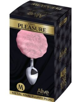 ALIVE – PLUG PIACERE ANALE METALLO LISCIO ROSA FLUFFY TAGLIA M