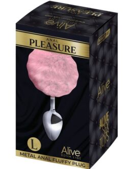 ALIVE – PLUG PIACERE ANALE METALLO LISCIO ROSA FLUFFY TAGLIA S