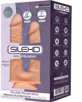 SILEXD – MODELLO 1 VIBRATORE PENE REALISTICO A DOPPIA PENETRAZIONE SILICONE PREMIUM SILEXPAN 17.5 / 19.5 CM