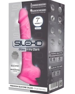 SILEXD – MODELLO 1 PENE REALISTICO IN SILICONE PREMIUM SILEXPAN ROSA FLUORESCENTE 17.5 CM