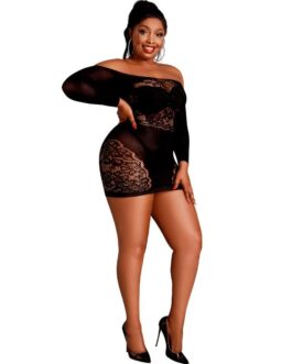 MOONLIGHT – ABITO MANICA LUNGA MODELLO 7 NERO TAGLIA PLUS