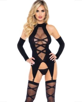 LEG AVENUE - SET 3 PIEZAS BODY + MEDIAS + MANGAS