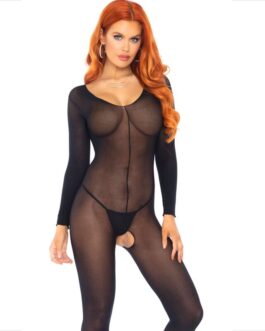 LEG AVENUE – BODYSTOCKING MANICA LUNGA NERO