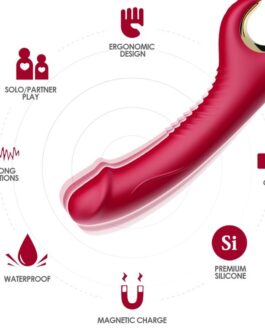 ARMONY – VIBRATORE E ROTATORE PRINCE DILDO ROSSO