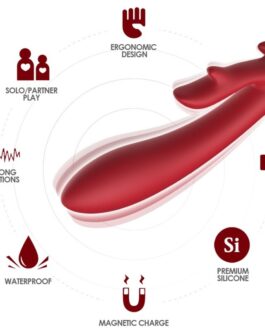 ARMONY – VIBRATORE ELK RABBIT CURVO ROSSO