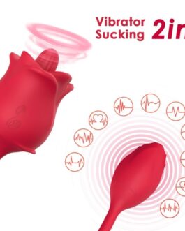 ARMONY – STIMOLATORE E VIBRATORE ROSA 2 IN 1 CON ASPIRAZIONE E CODA ROSSA 10 MODALITÀ