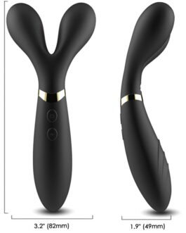 ARMONY – MASSAGGIATORE E VIBRATORE Y-WAND DOPPIA TESTA NERO