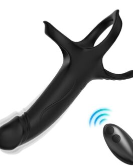 ARMONY – DILDO CON ANELLO E VIBRATORE TELECOMANDO NERO