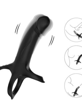 ARMONY – DILDO CON ANELLO E VIBRATORE TELECOMANDO NERO