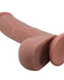 PRETTY LOVE – DILDO REALISTICO SLIDING SKIN SERIES CON VENTOSA SCORREVOLE DELLA PELLE MARRONE 23,4 CM