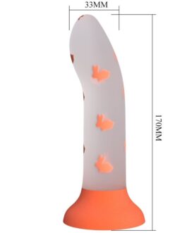 PRETTY LOVE - DILDO MAGICO NIGHTFALL SENZA VIBRAZIONI ARANCIO LUMINOSO
