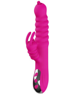 ARMONY – VIBRATORE MULTIFUNZIONE RABBIT DOUBLE TONGUE FUCSIA EFFETTO CALORE