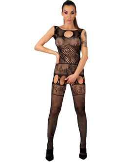 LIVCO CORSETTI FASHION – AMBROISE LC 17352 BODYSTOCKING CROTCHLESS NERO TAGLIA UNICA